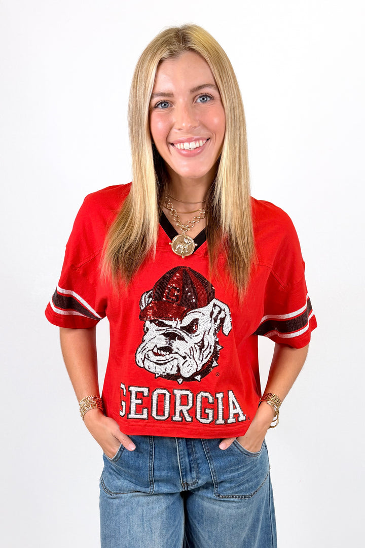 GEORGIA BLITZ SEQUIN JERSEY TEE