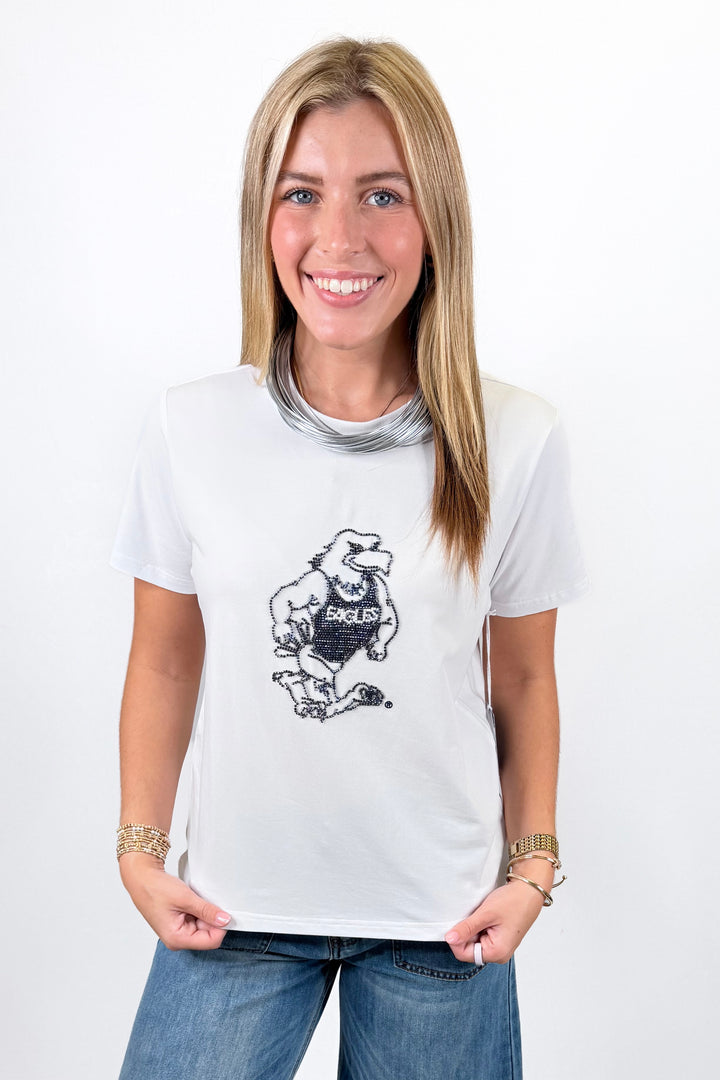 GEORGIA SOUTHERN MASCOT BEADED TEE