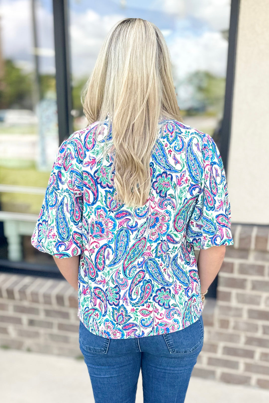 MULTI COLOR PAISLEY PRINT TOP