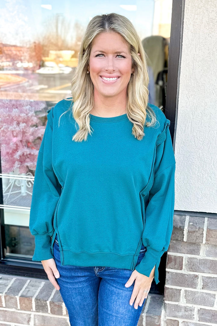 TEAL OVERSIZED SWEATSHIRT