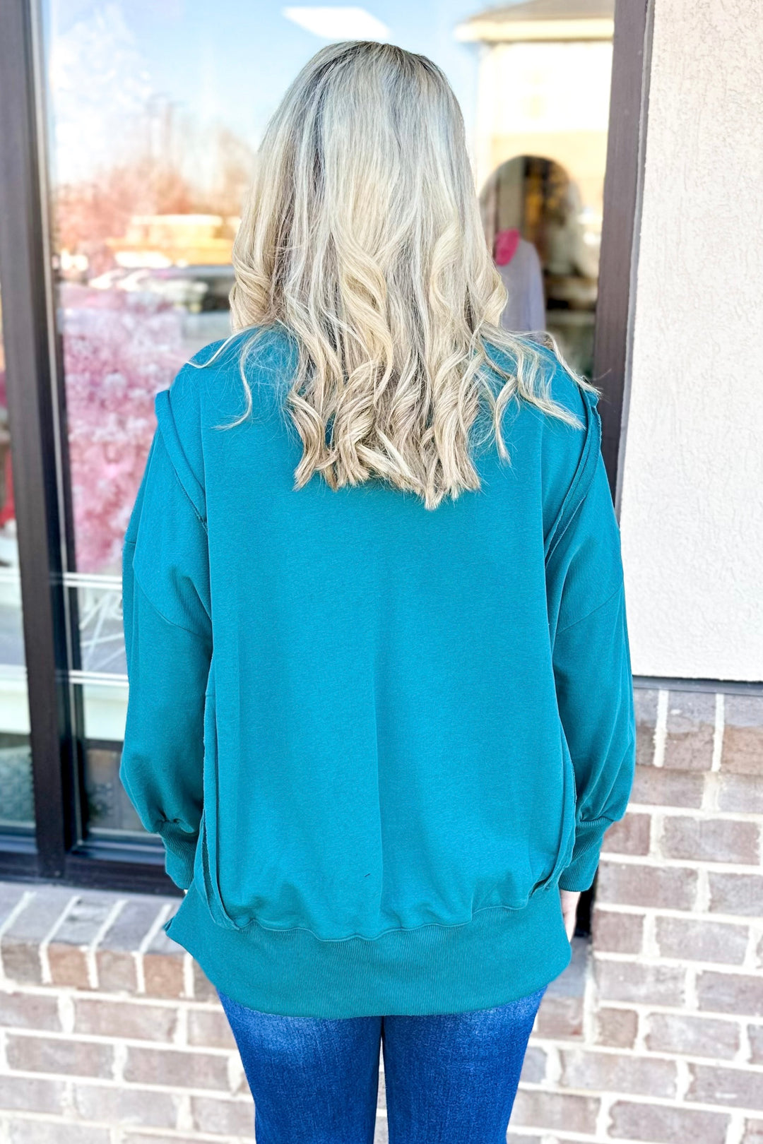 TEAL OVERSIZED SWEATSHIRT