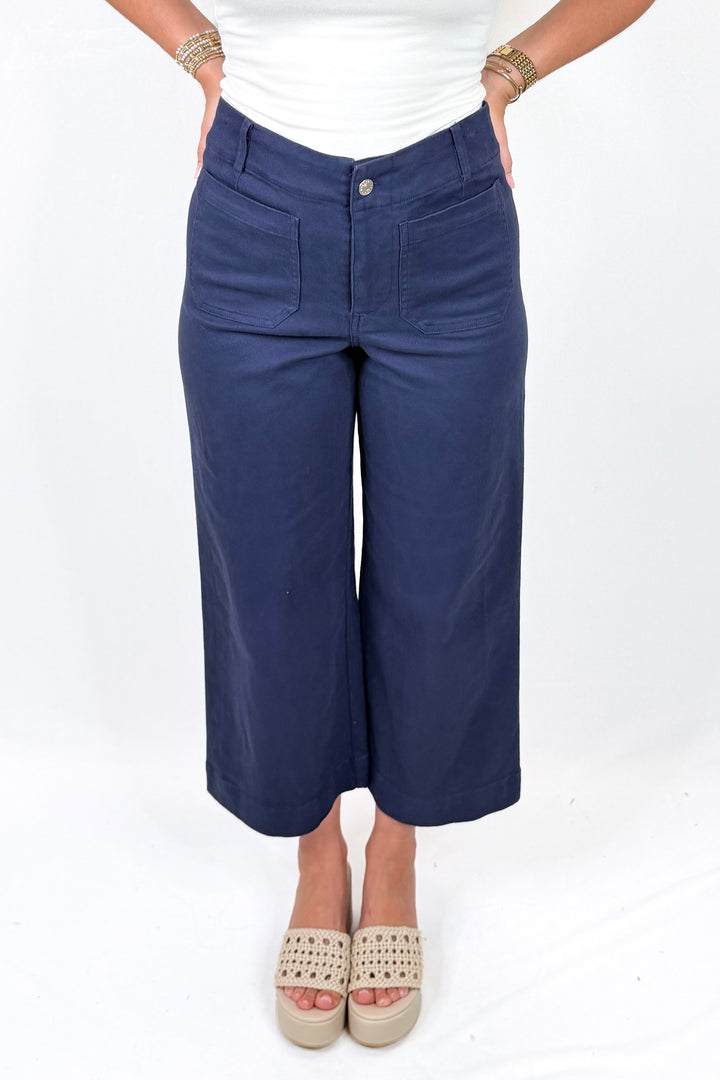 NAVY WIDE LEG PANTS
