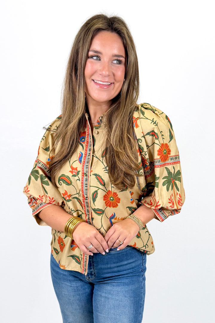 EMILY LOVELOCK: ALISHA BLOUSE | TAUPE