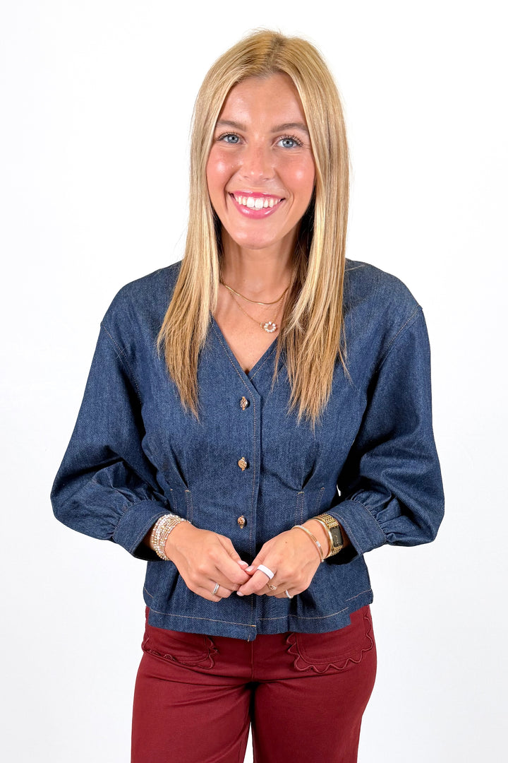 EMILY LOVELOCK: KIKI BLOUSE | BLUE