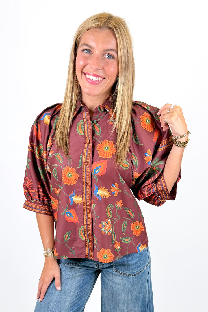 EMILY LOVELOCK: ALISHA BLOUSE | CHERRY LACQUER