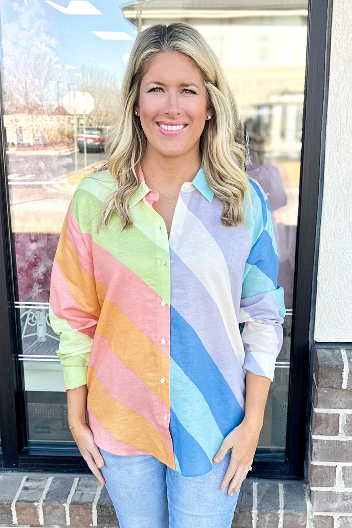 SPARTINA: AIDA BUTTONFRONT SHIRT | OVERBOARD CABANA STRIPE