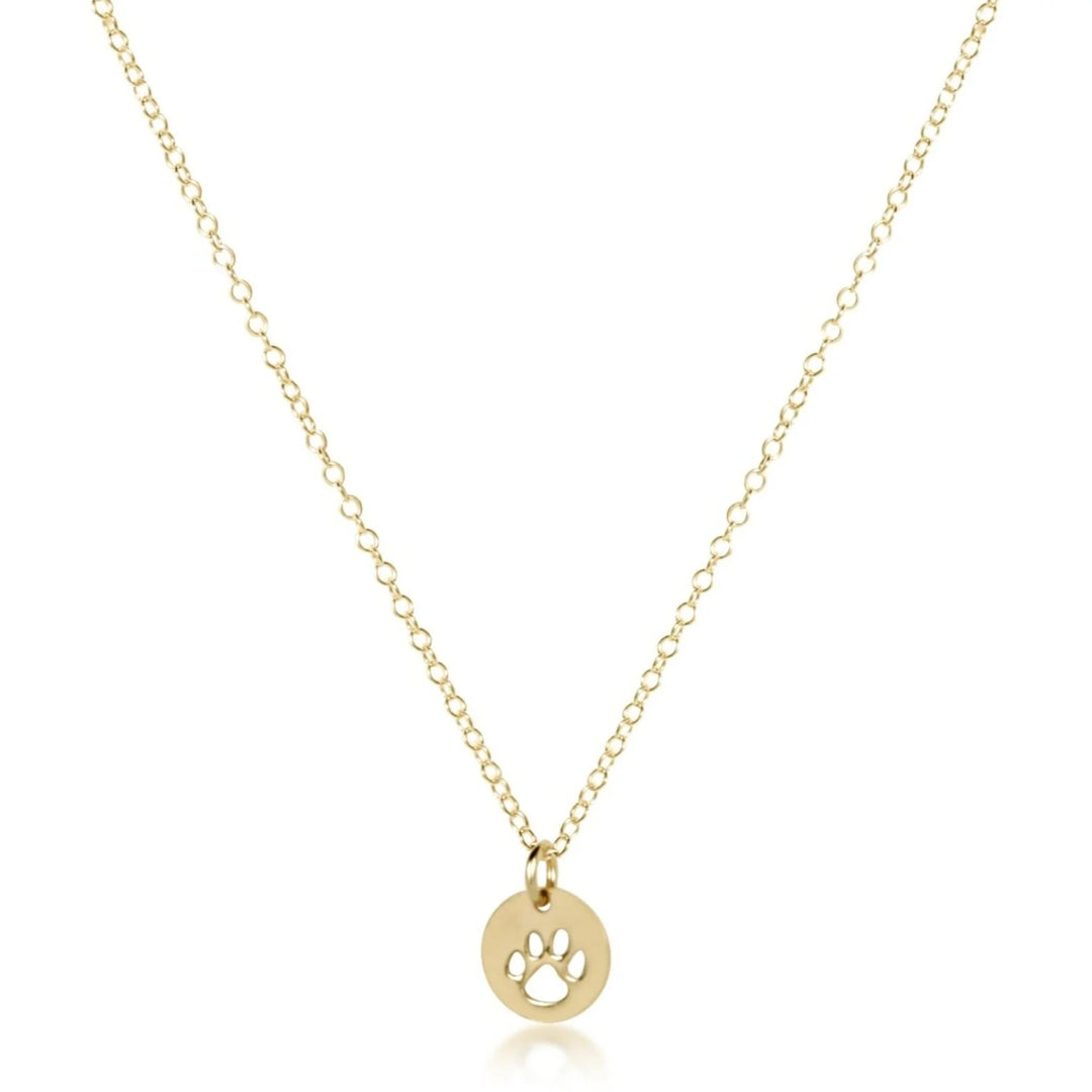 16" Necklace Gold - Paw Print Small Gold Disc | Enewton Beaded Jewelry | Walker Boutique