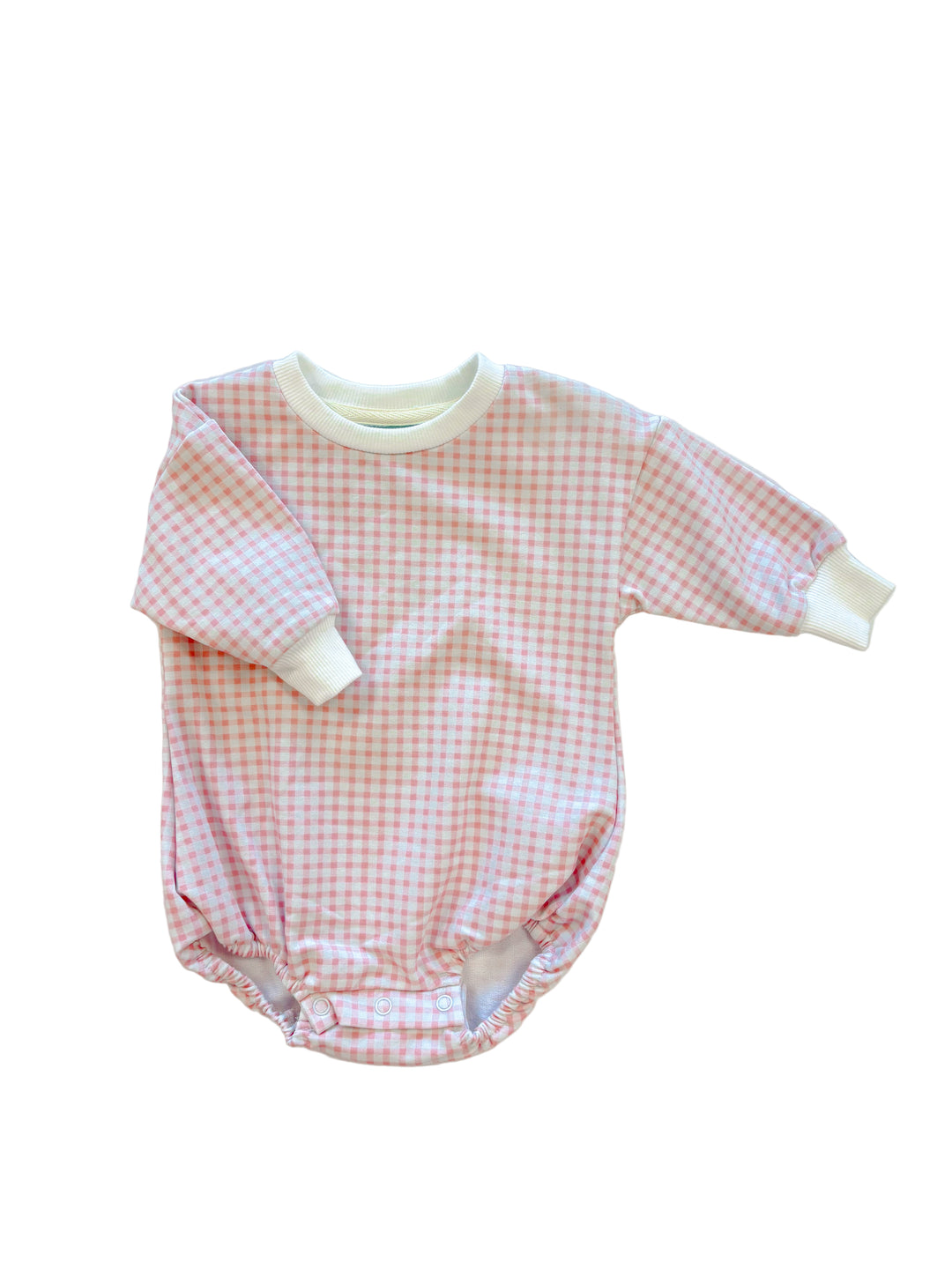 Pink Gingham Long Sleeve Bubble – Classic Baby Girl Bubble with Gingham Print | Walker Boutique
