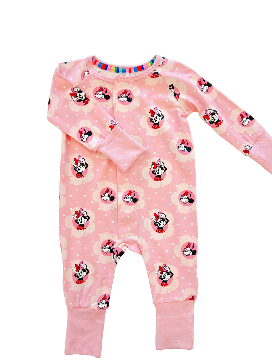Pink Minnie Mouse Footie – Baby Girl Footed Pajamas with Minnie Mouse Print | Walker Boutique