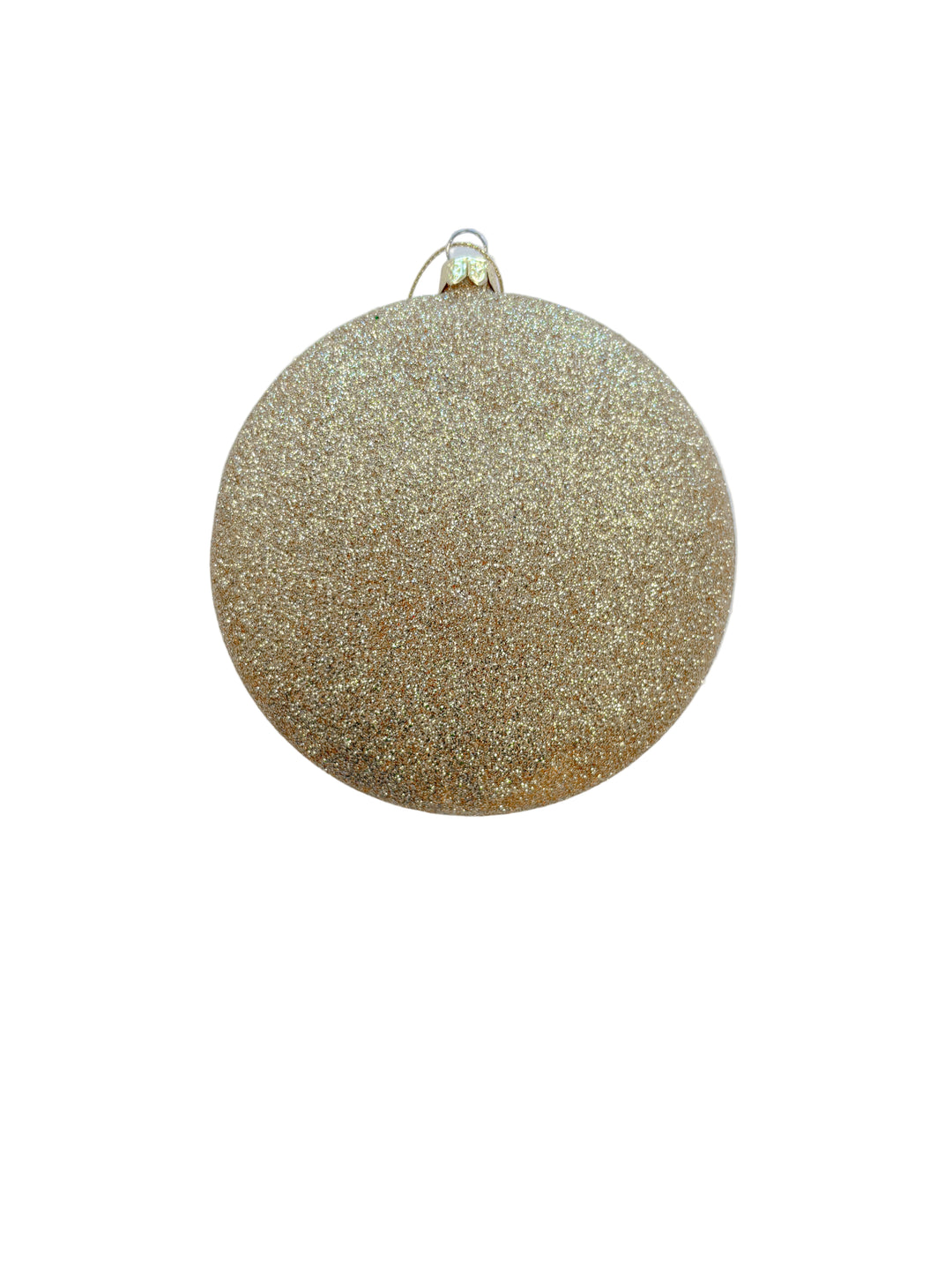 WATERCOLOR SPIRITAL DISC ORNAMENT WITH GOLD GLITTER BACKING