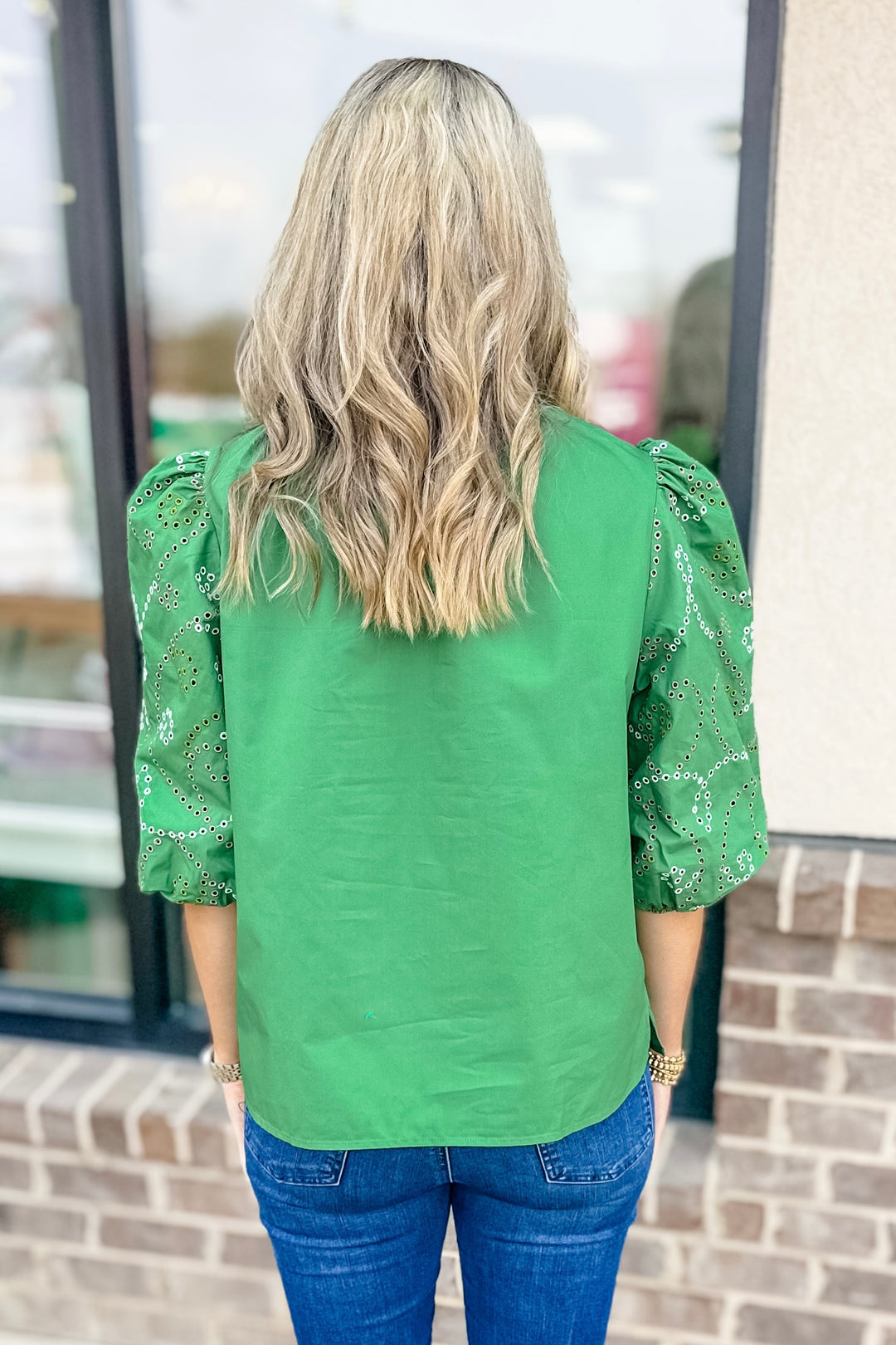 EMILY LOVELOCK: GREEN LILLY TOP