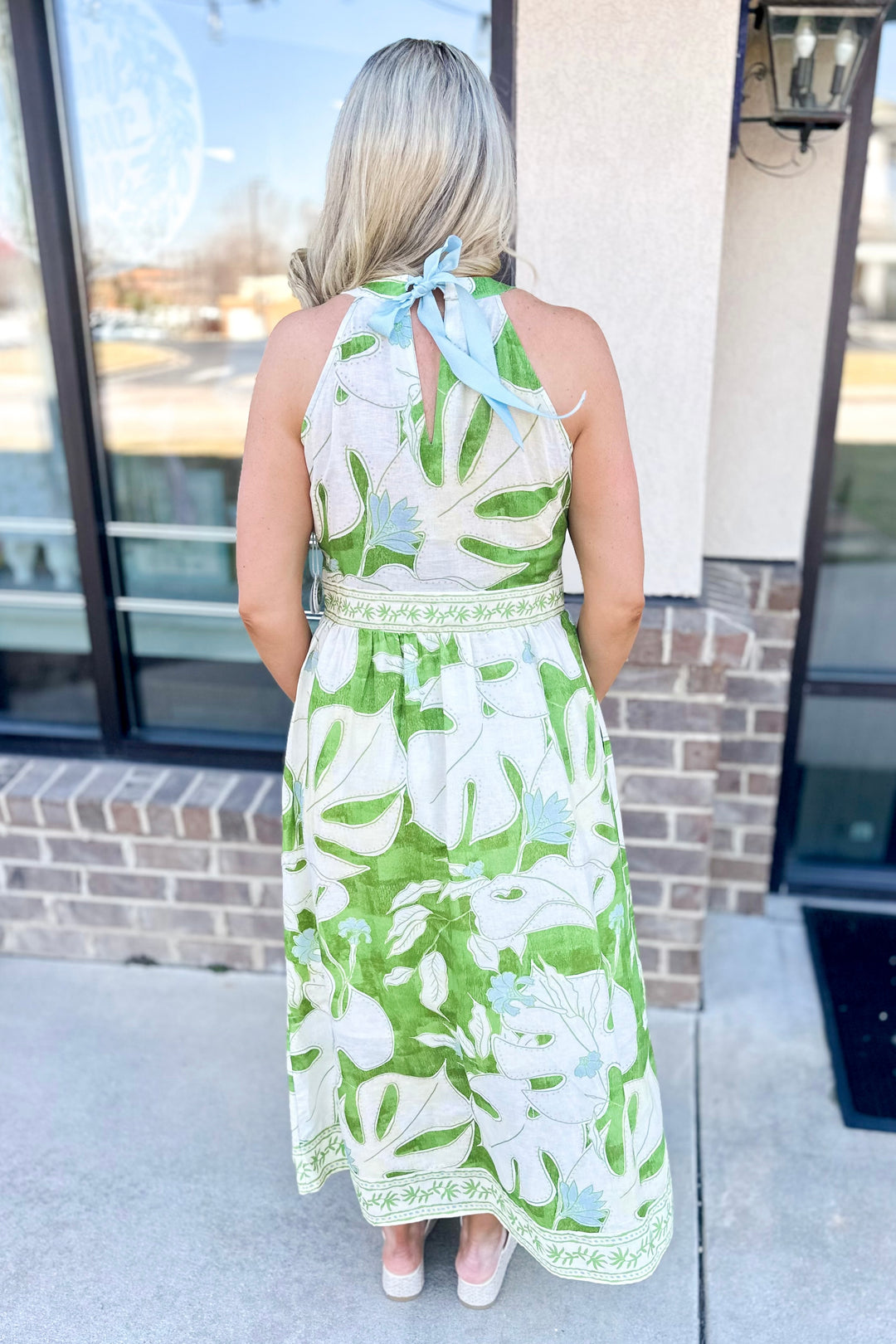 SPARTINA: ANDIE MIDI DRESS | OGEECHEE TROPICAL LEAF