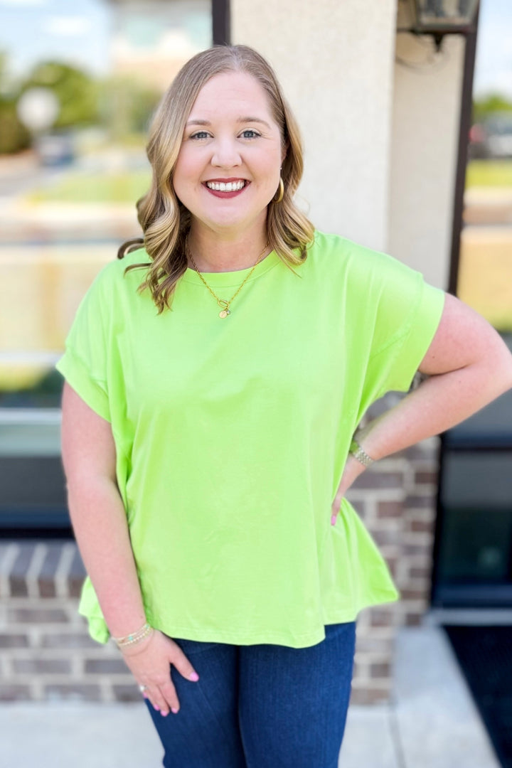 LIME GREEN BOXY TOP