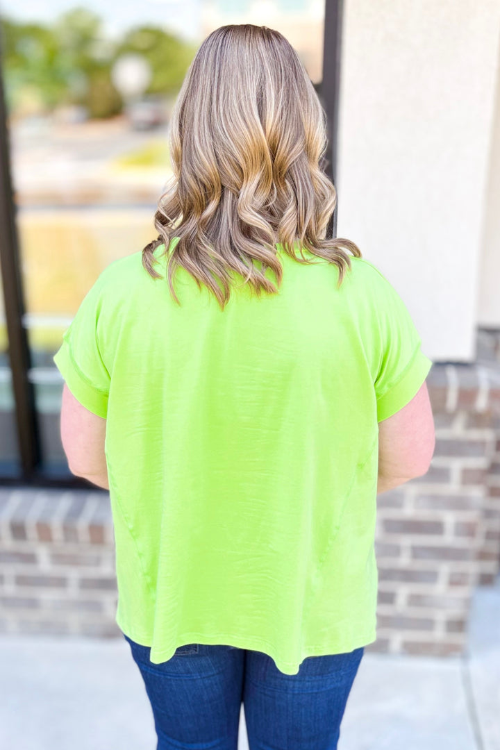 LIME GREEN BOXY TOP