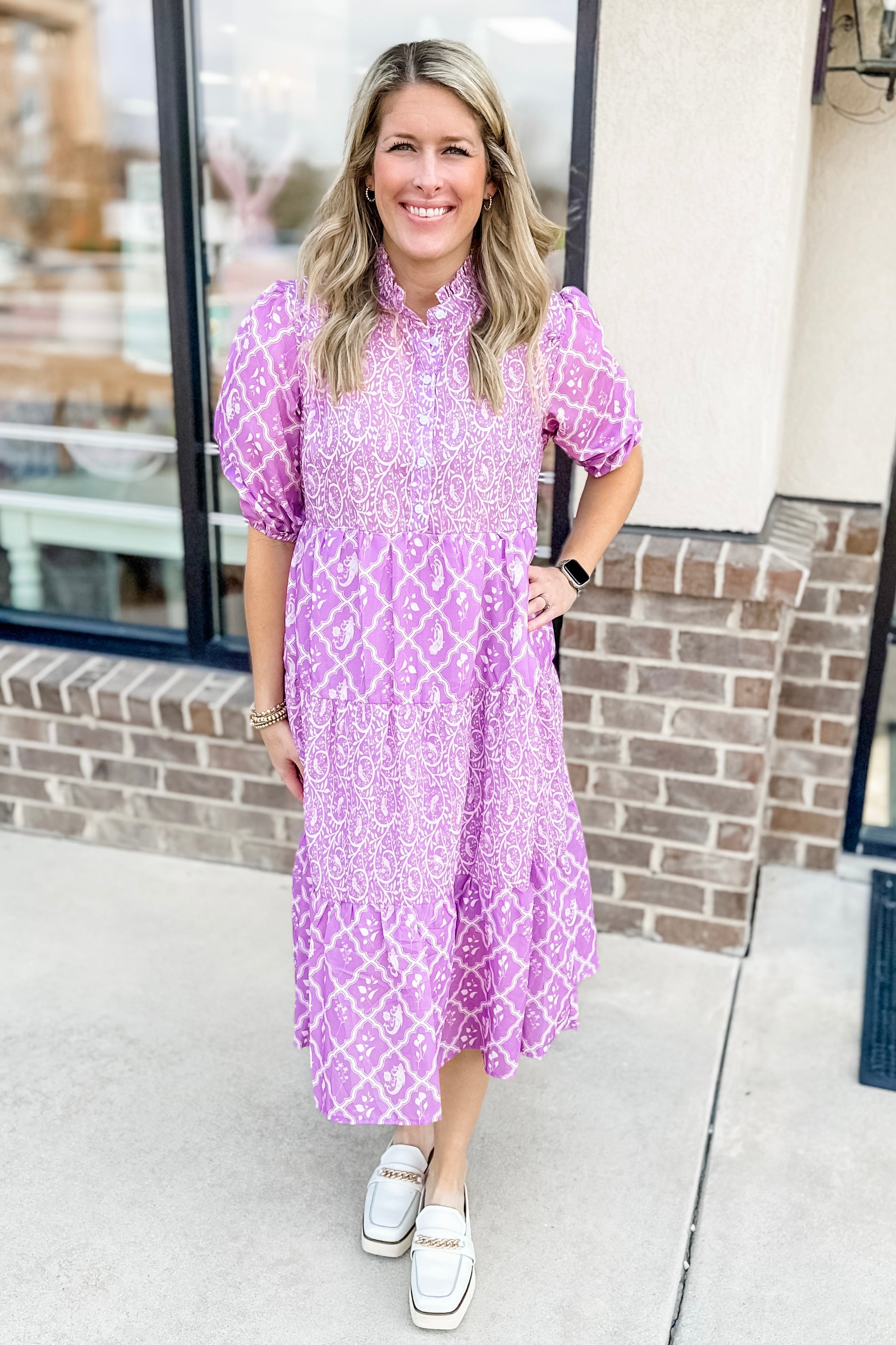 Lilac Print Dress