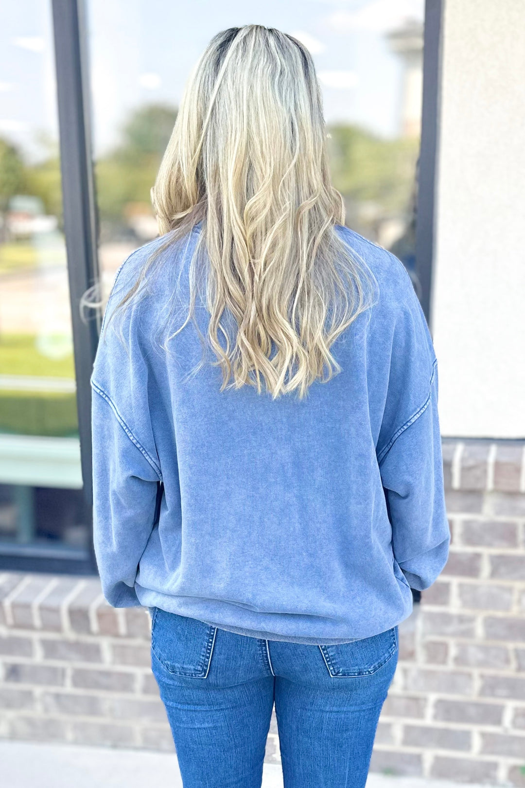 BLUE GAME DAY OVERSIZED SWEATSHIRT