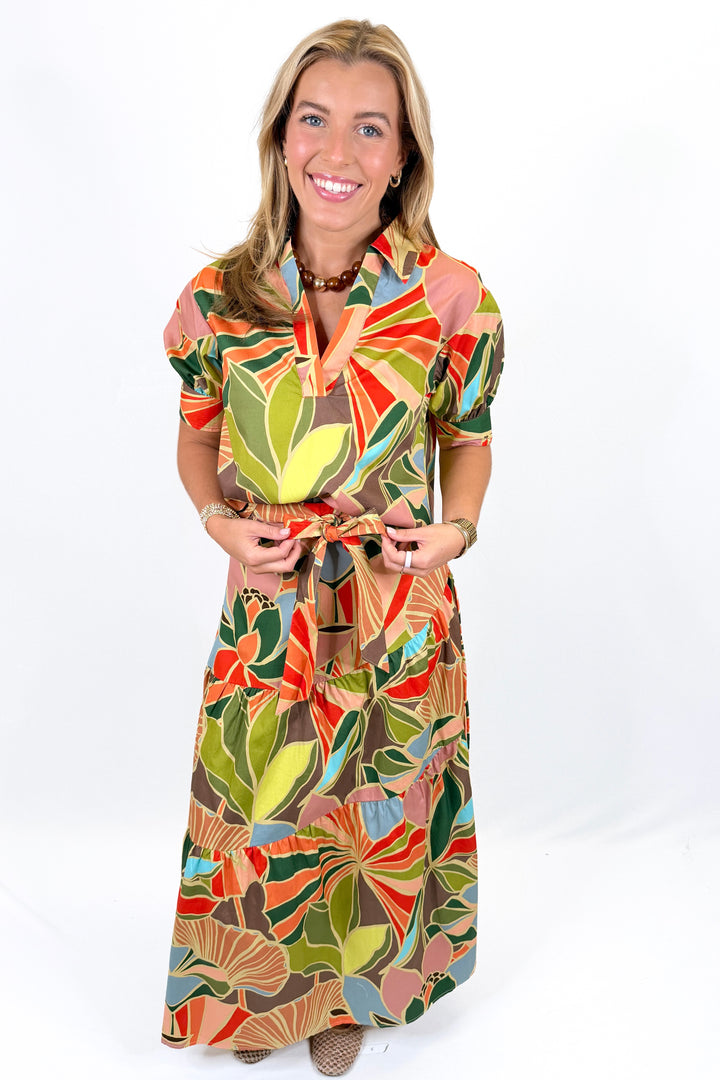 KARLIE: MULTI FLORAL TIE MAXI SKIRT