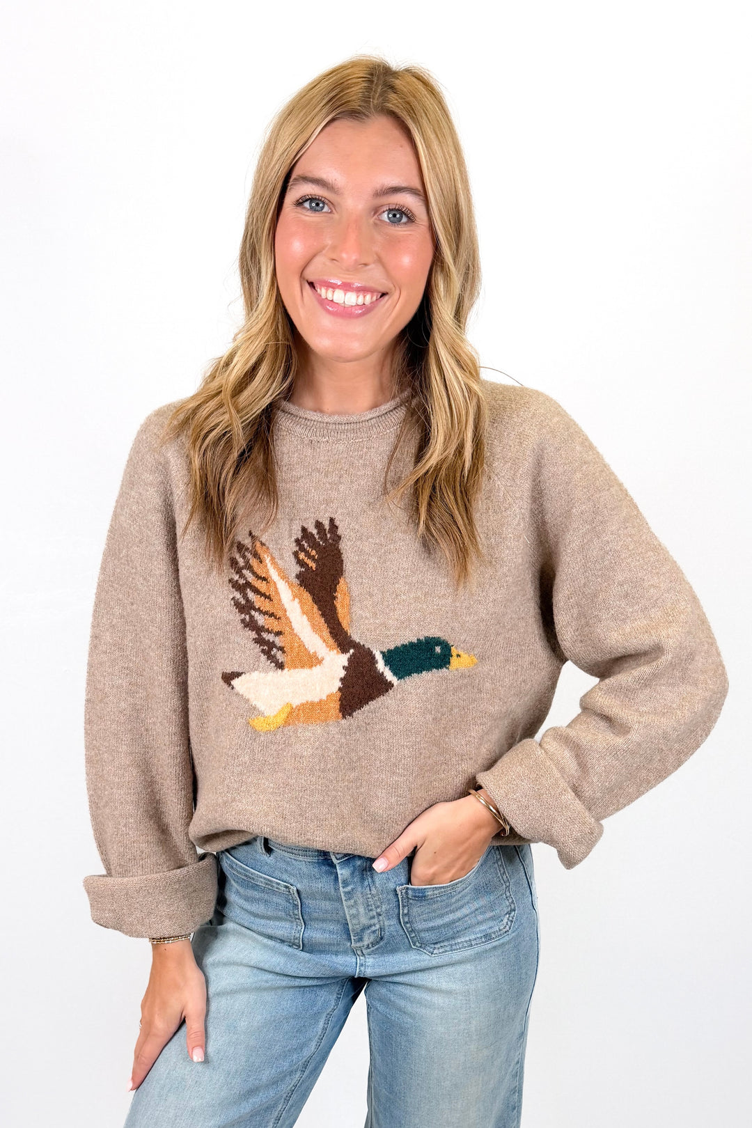 TAN MALLARD DUCK SWEATER