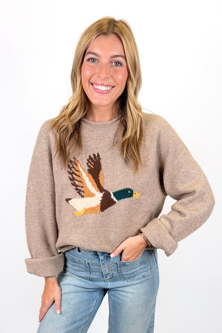 TAN MALLARD DUCK SWEATER