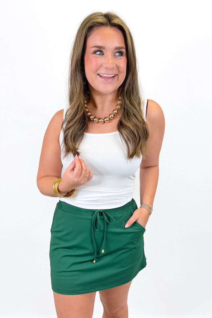 SOLID EMERALD SKORT