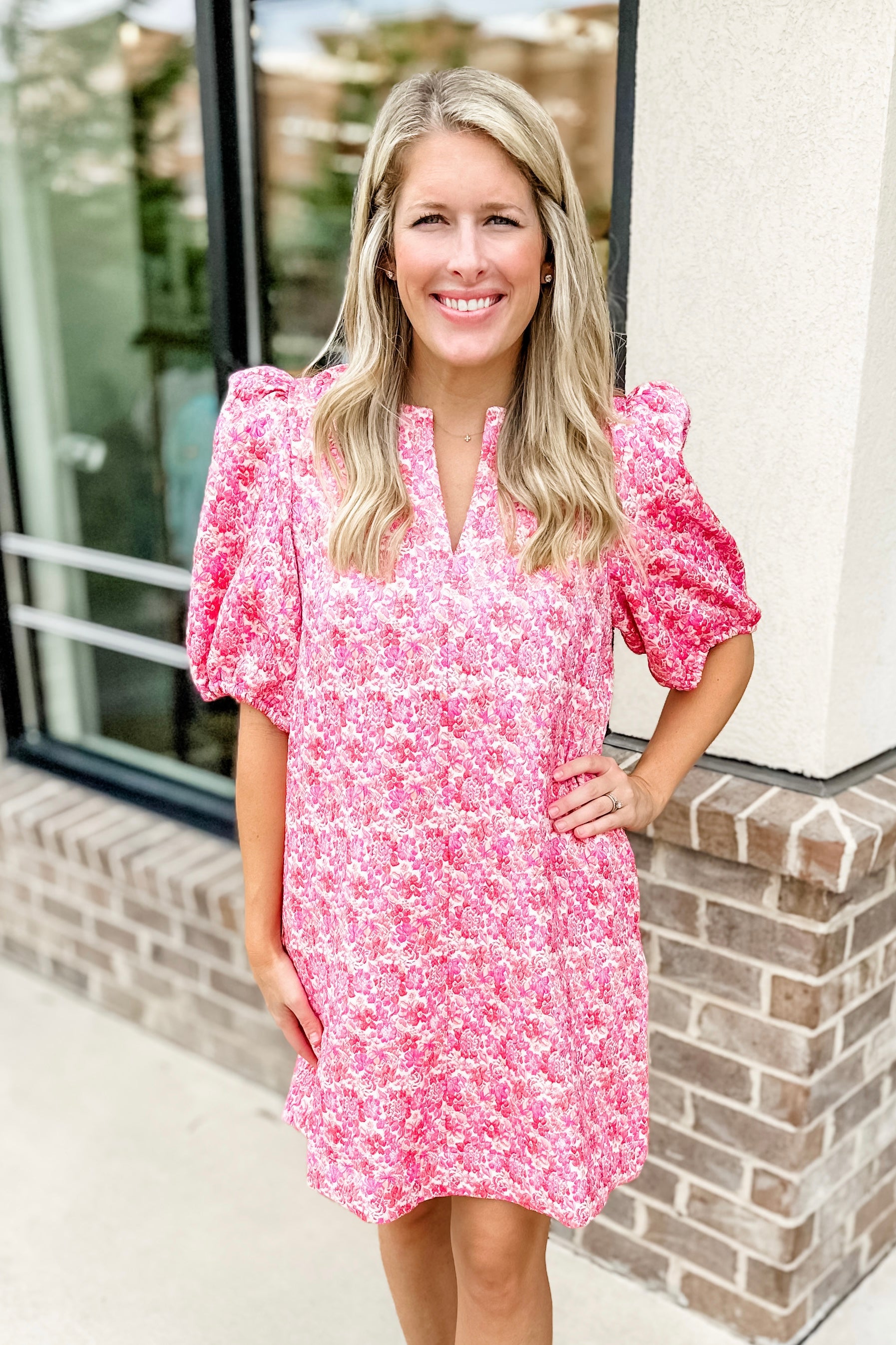 Pink boutique outlet floral dress