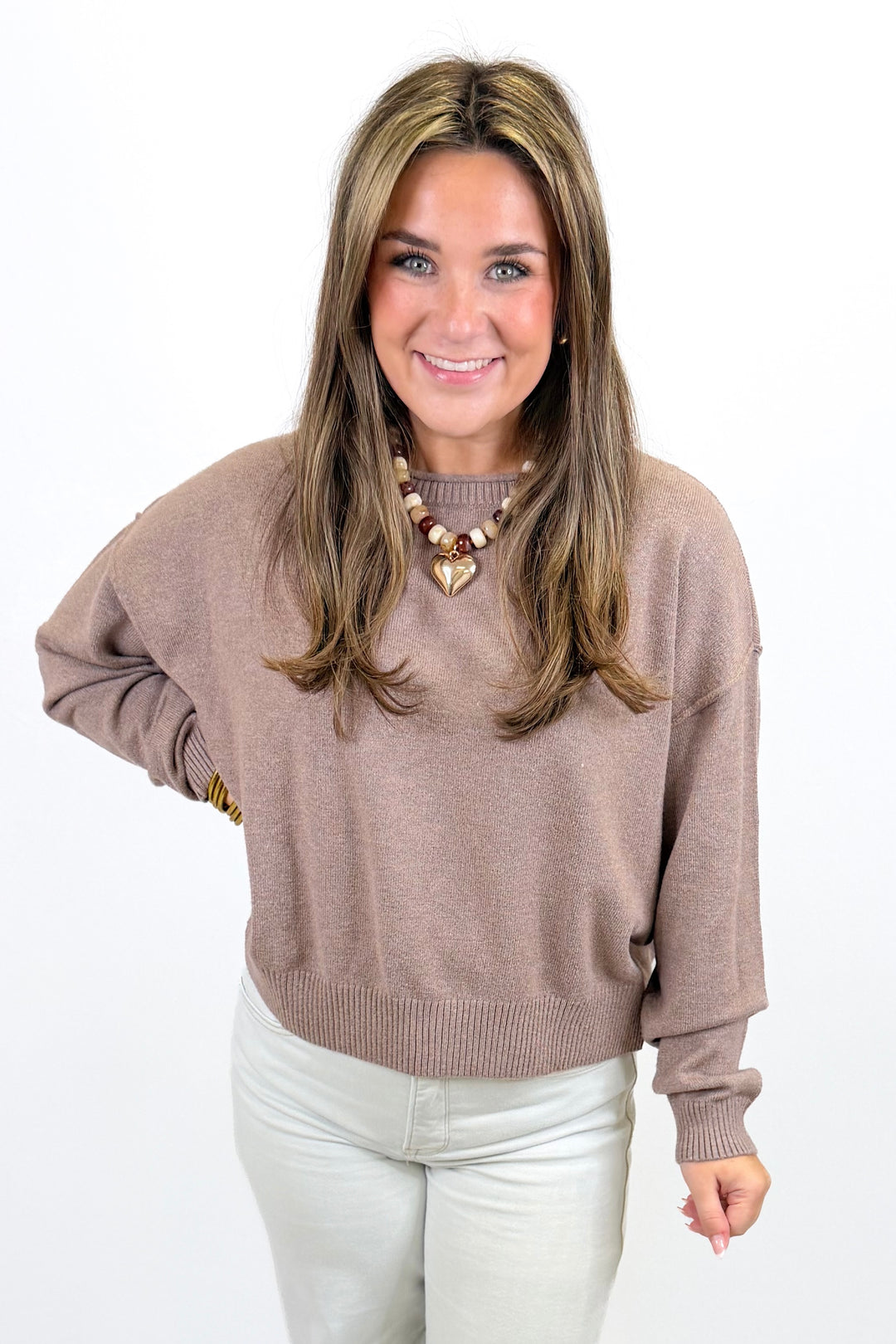 MOCHA CREW NECK SWEATER