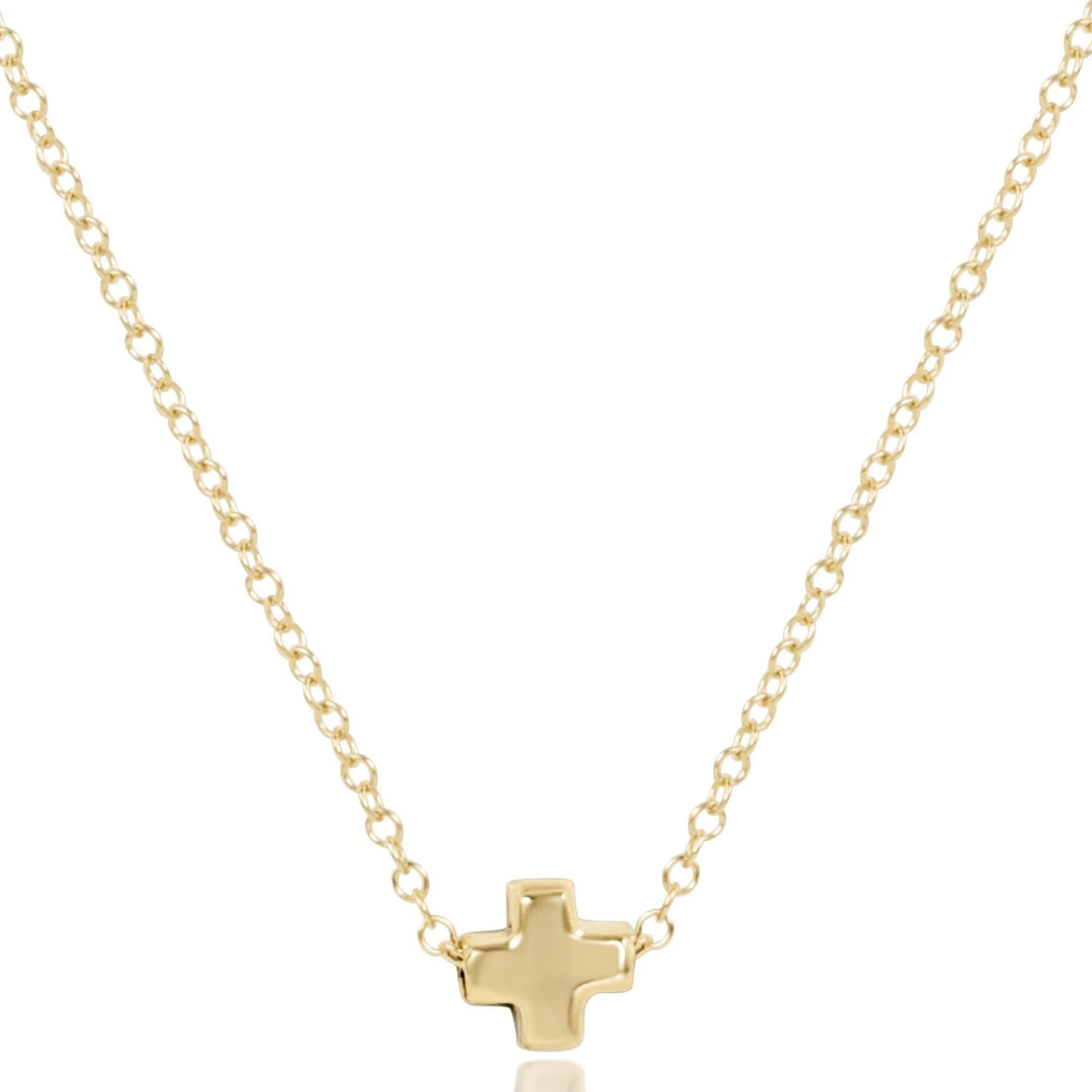 16" Necklace Gold - Signature Cross Small Gold | Enewton Beaded Jewelry | Walker Boutique