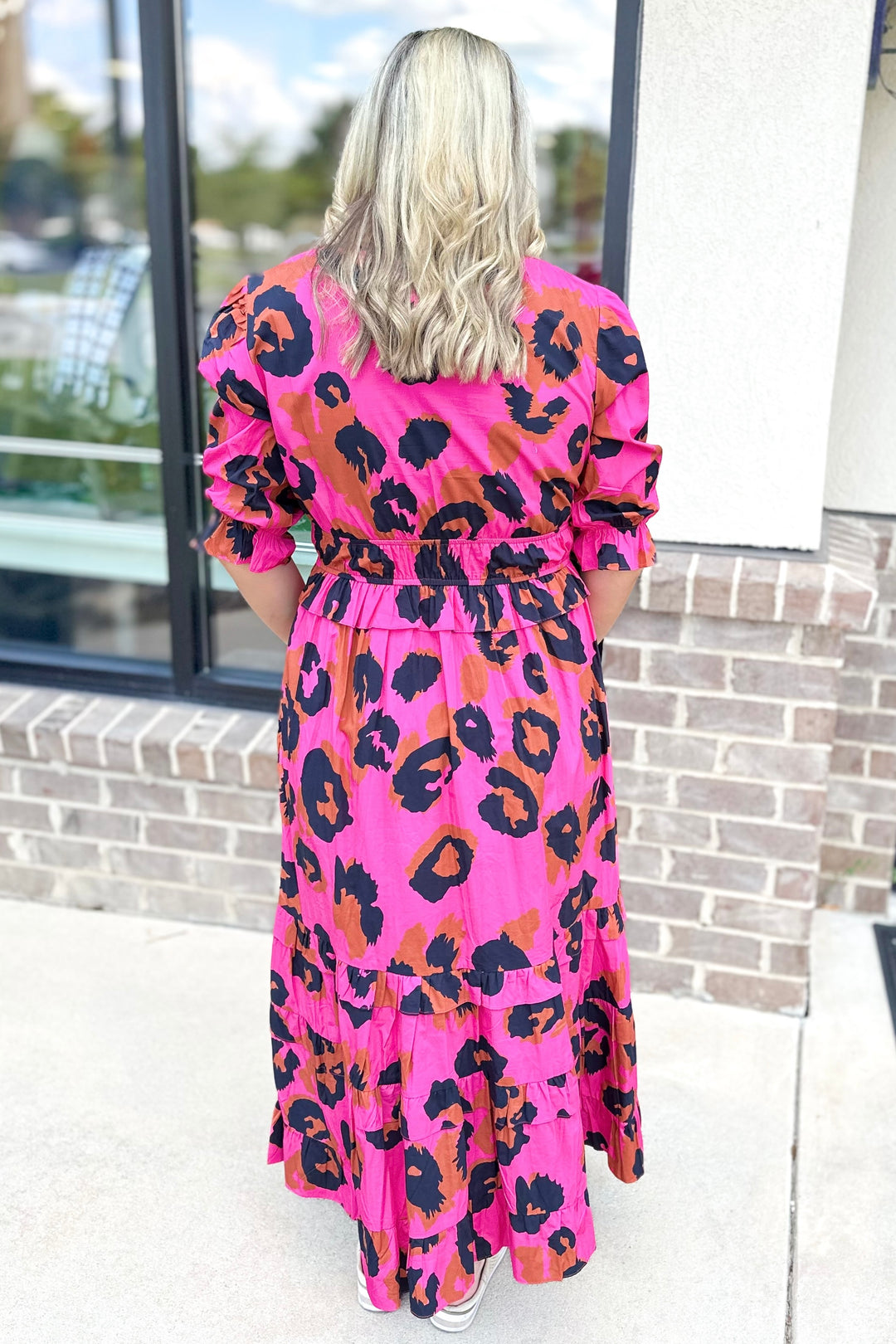 PINK LEOPARD EVELYN DRESS