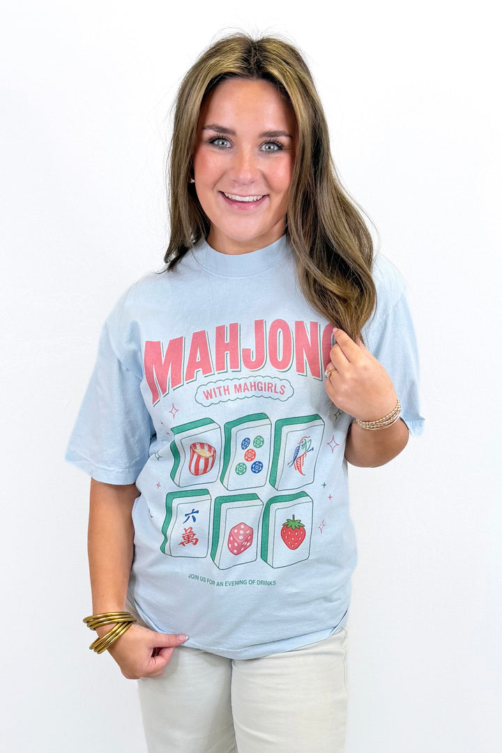 BLUE MAHJONG GRAPHIC TEE