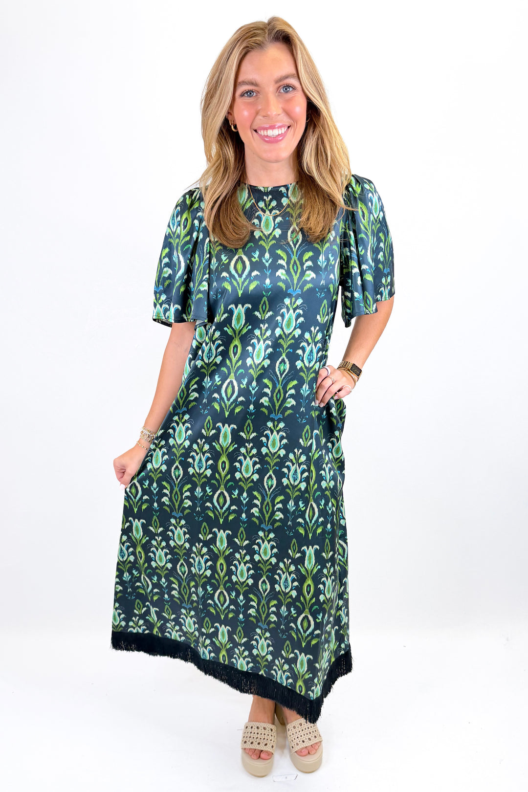 BROOKS AVE: PEACOCK NAVY GEORGIA DRESS