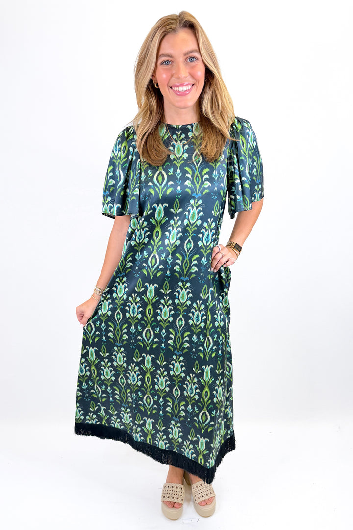 BROOKS AVE: PEACOCK NAVY GEORGIA DRESS