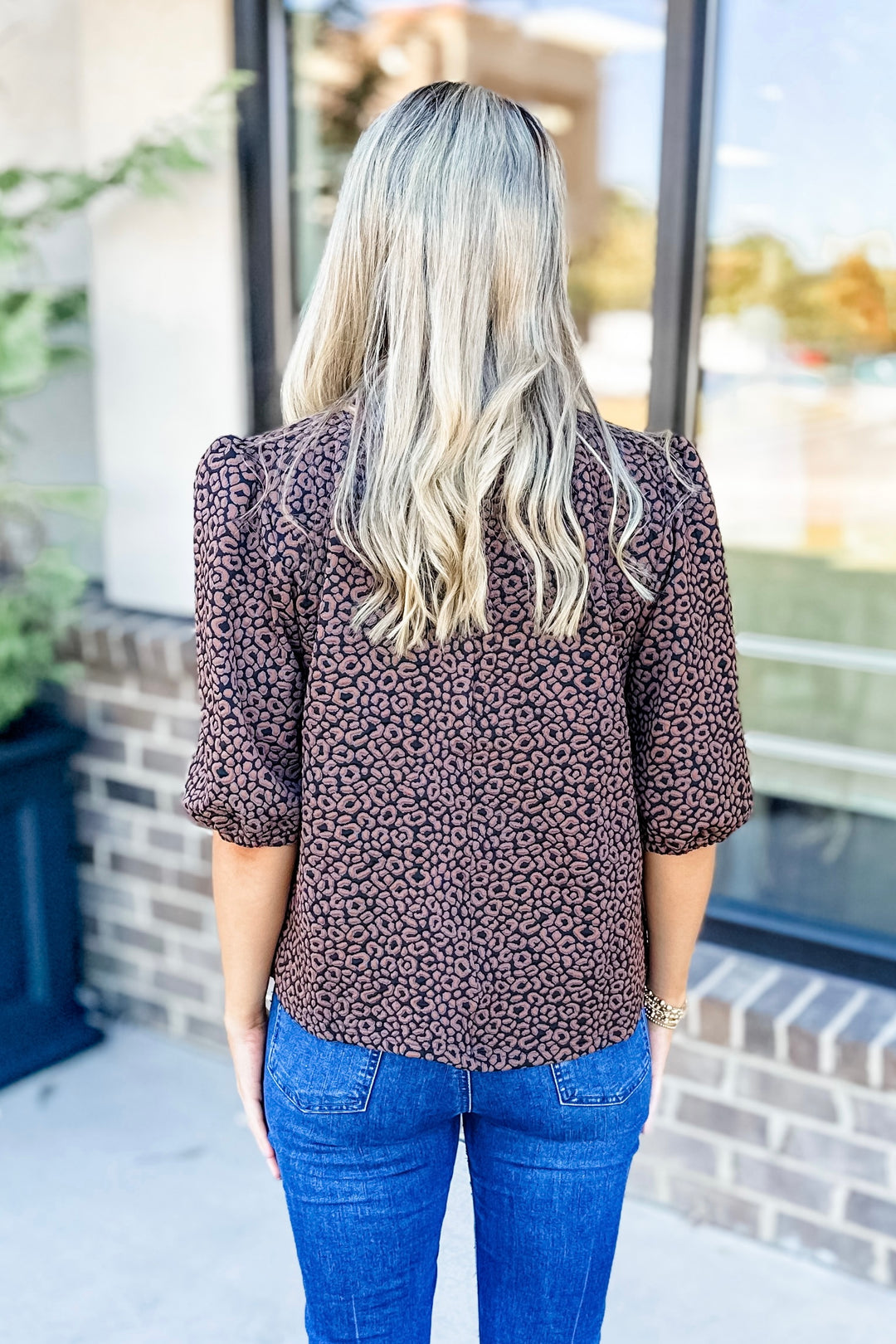 BROWN & BLACK LEOPARD SPOTTED TOP