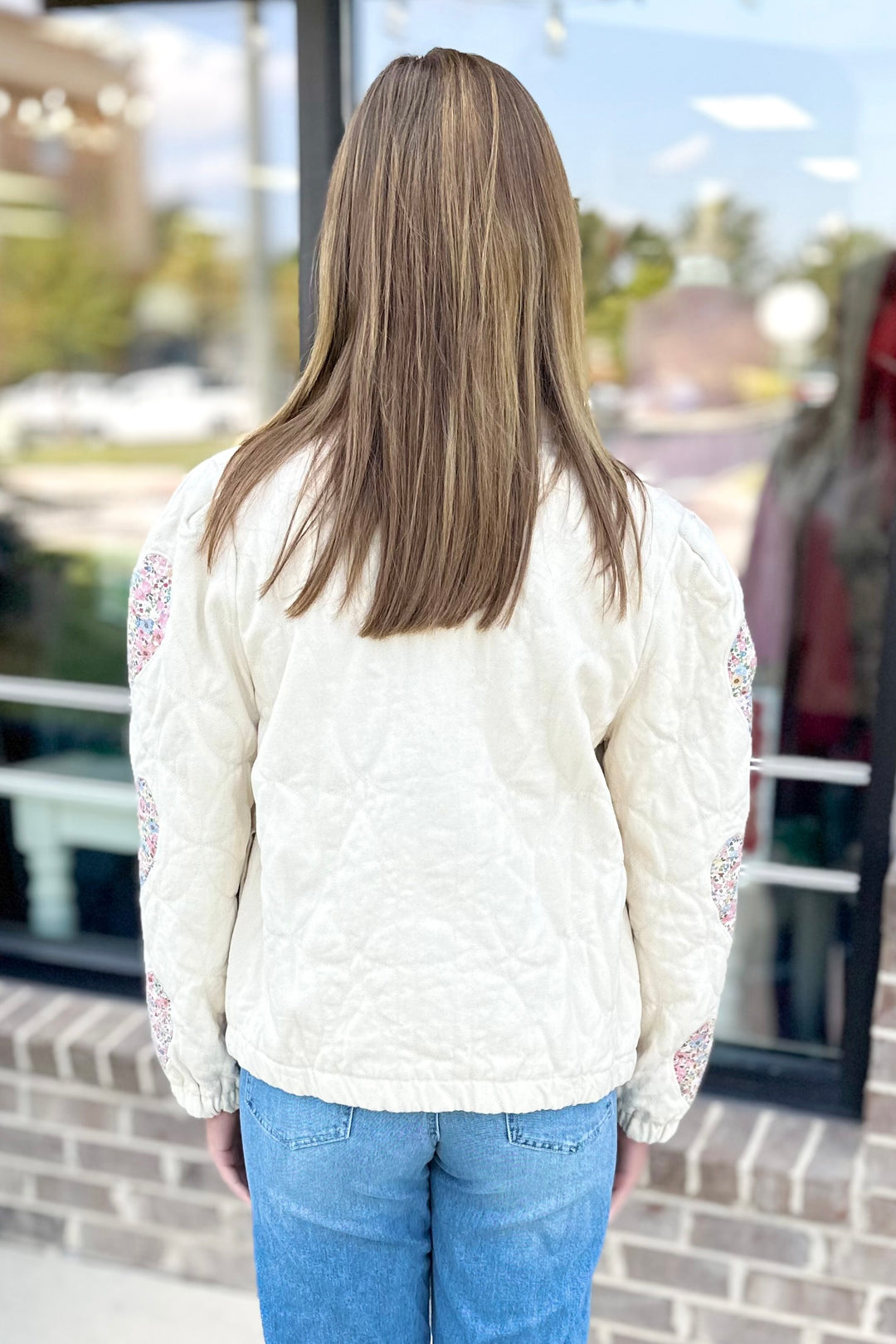 KARLIE: IVORY VINTAGE FLORAL HEART JACKET