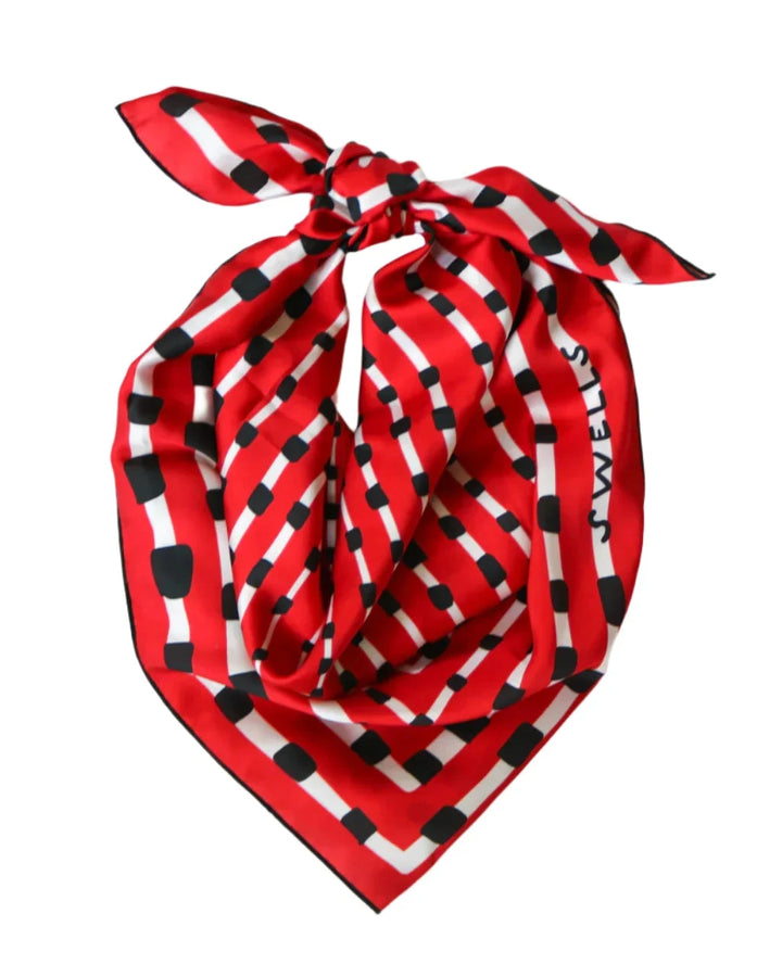 RED & BLACK STRIPE GAME DAY SCARF