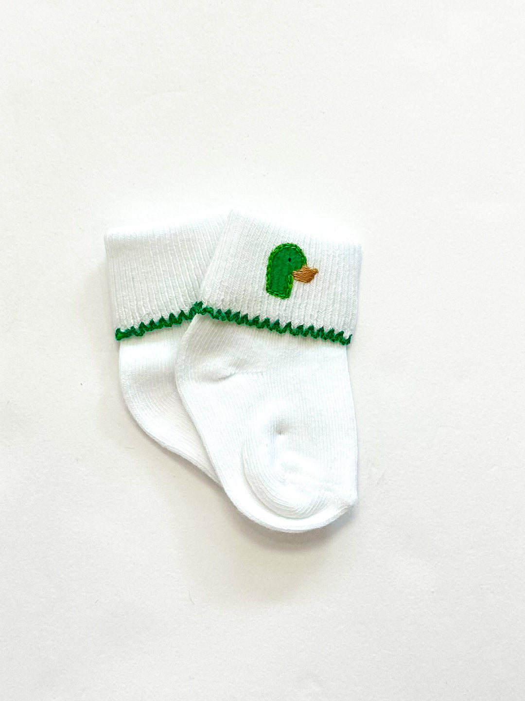 Mini Mallard Embroidered Baby Socks – Classic Mallard Duck Design for Infants