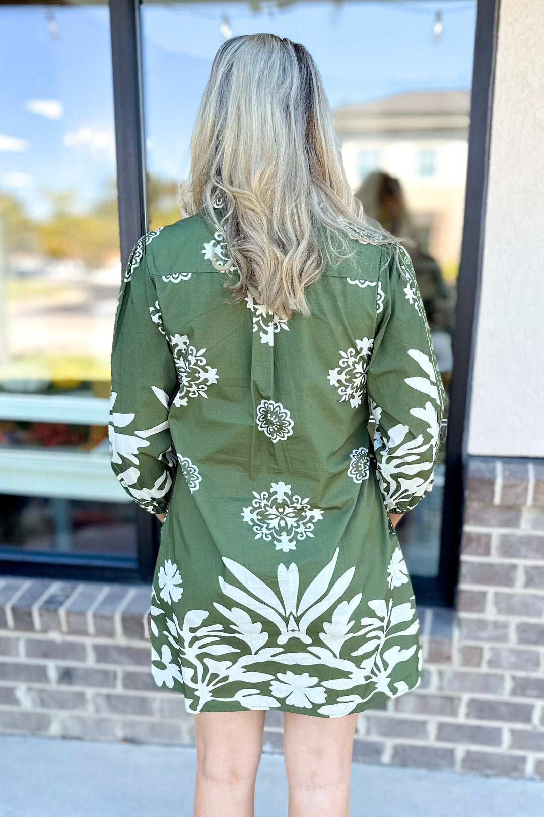 OLIVE FOLIAGE AVA DRESS