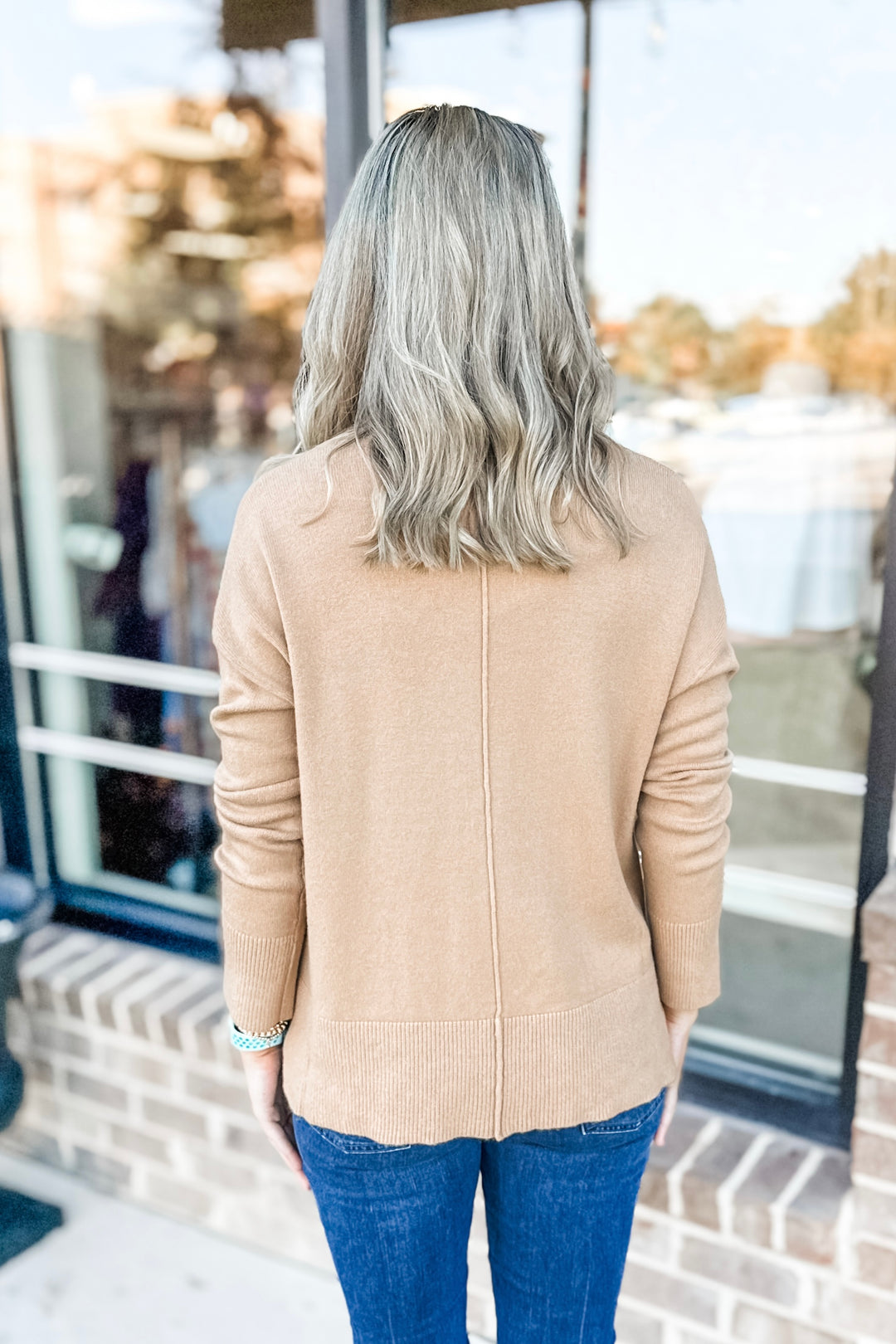 TAUPE OVERSIZED TUNIC SWEATER