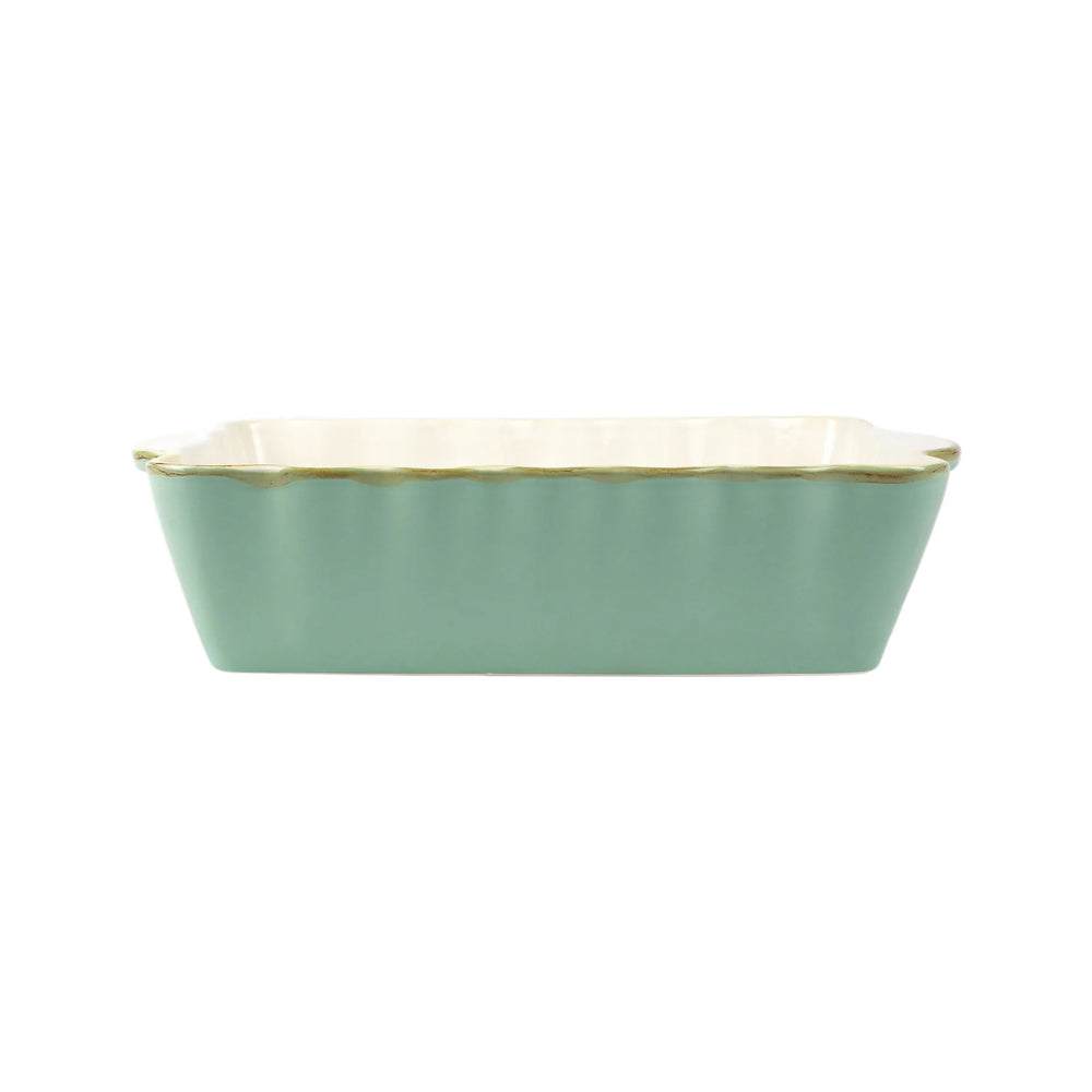 aqua colored ceramic baker