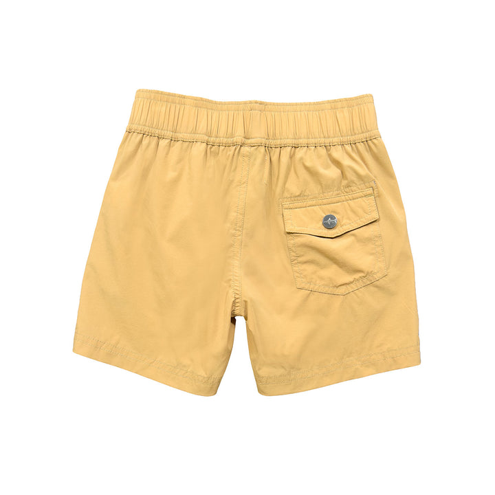 back side of the khaki boys shorts with a back pocket