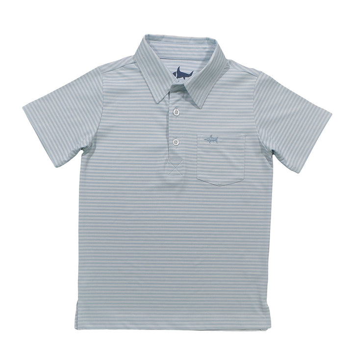 LIGHT BLUE STRIPE INSHORE PERFORMANCE POLO