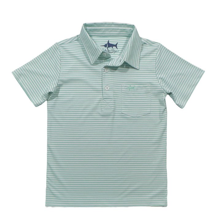 OCEAN WAVE STRIPE INSHORE PERFORMANCE POLO