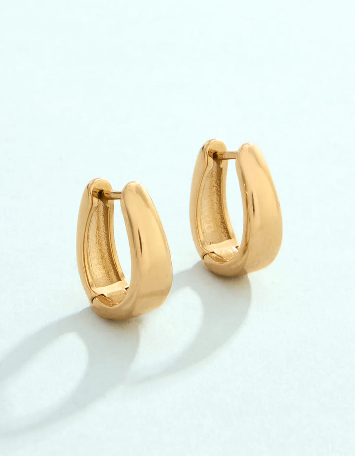 SP CHATHAM HOOP EARRINGS GOLD 18MM