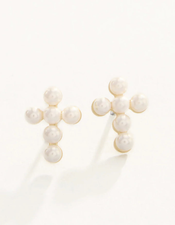Pearl earrings on a white background