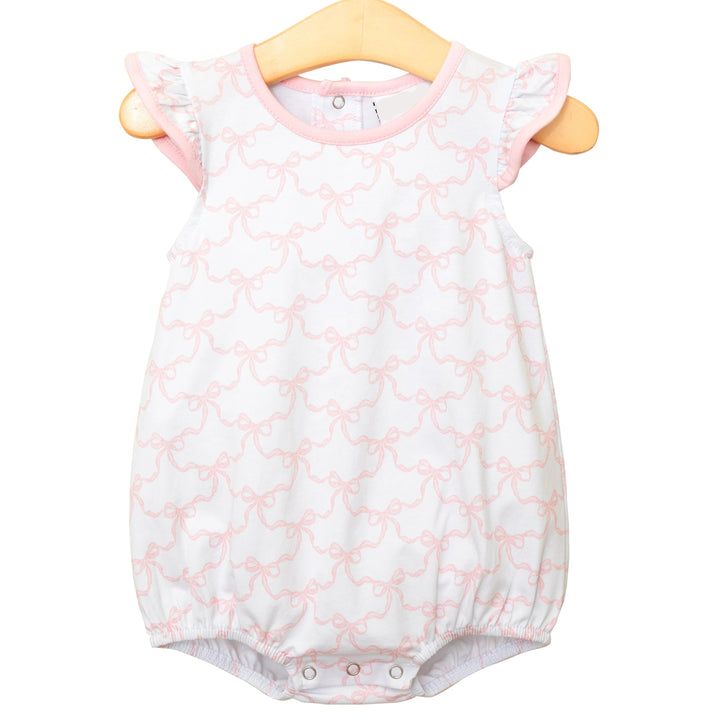 PINK TRELLIS BOW FLUTTER BUBBLE