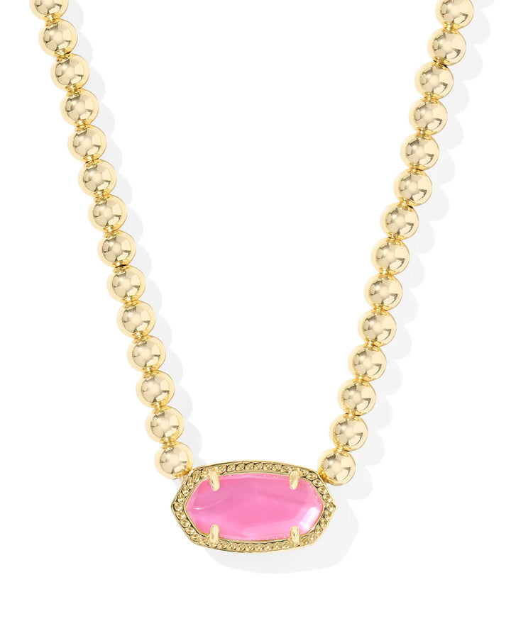 ELISA BEADED NECKLACE, GOLD AZALEA ILLUSION