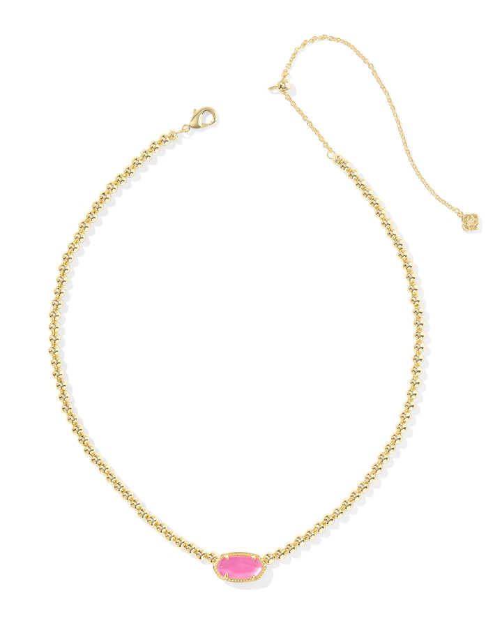 ELISA BEADED NECKLACE, GOLD AZALEA ILLUSION