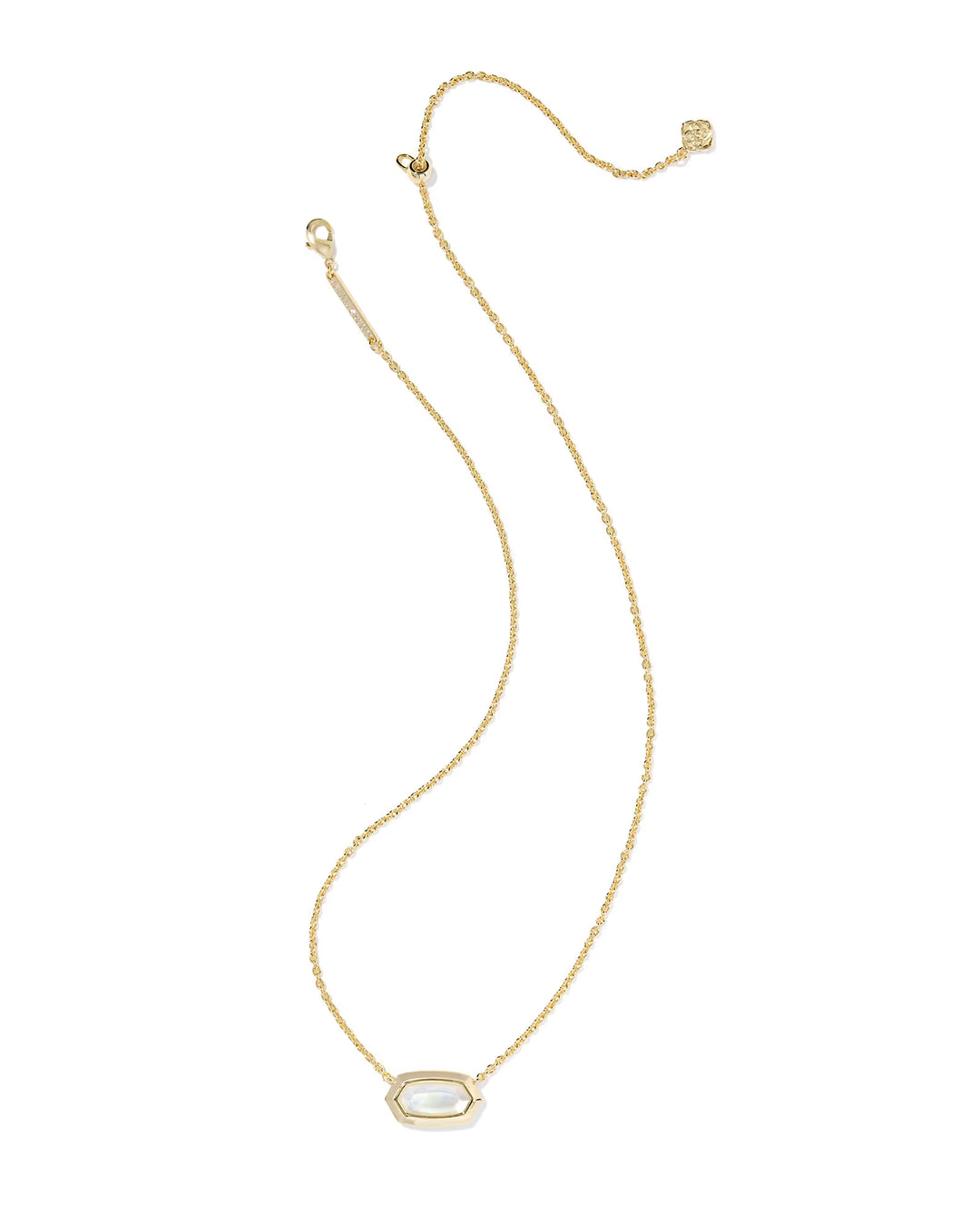 ELISA BEZEL SHORT PENDANT NECKLACE, GOLD IVORY MOTHER OF PEARL
