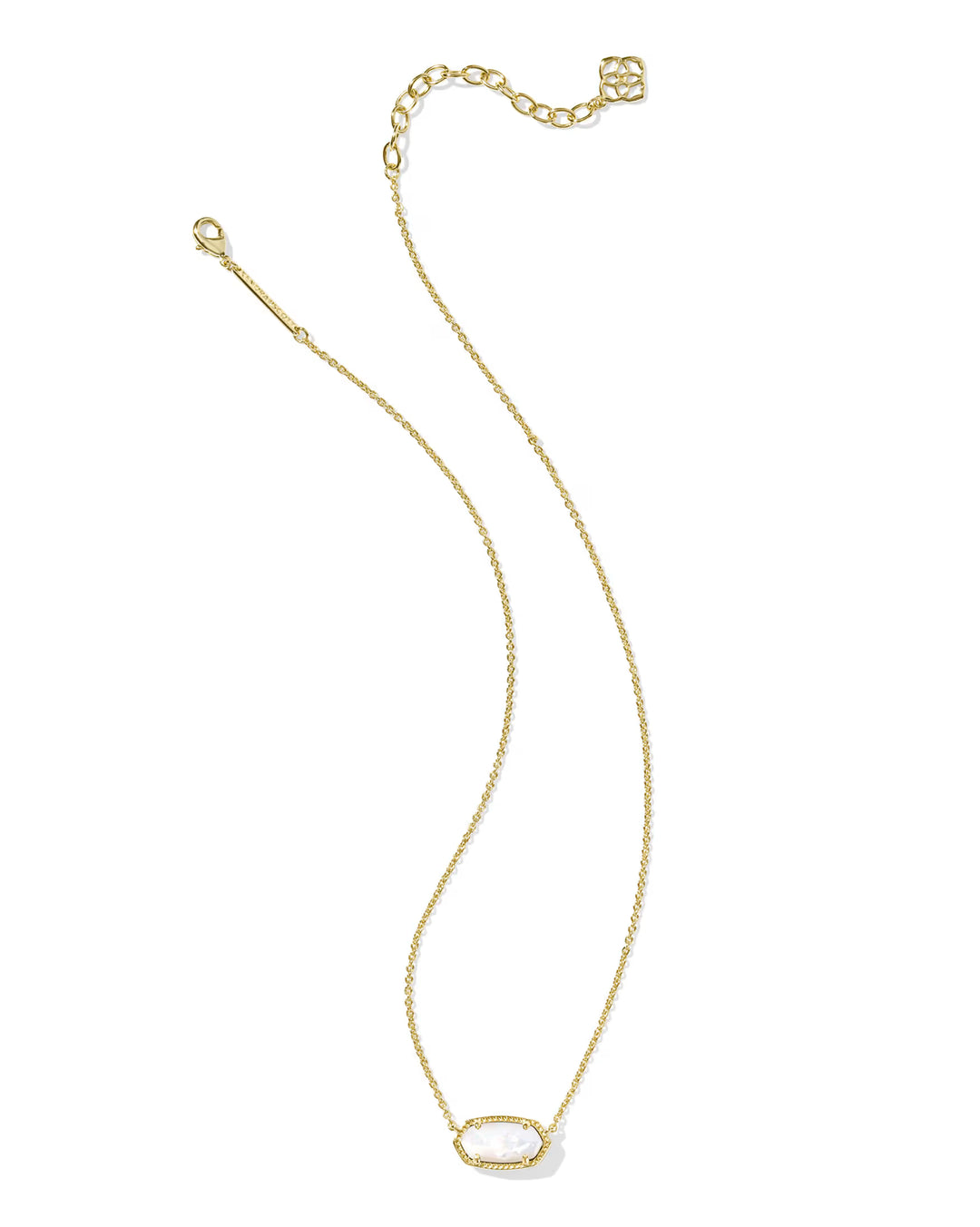 ELISA SHORT PENDANT NECKLACE, GOLD IVORY MOTHER OF PEARL