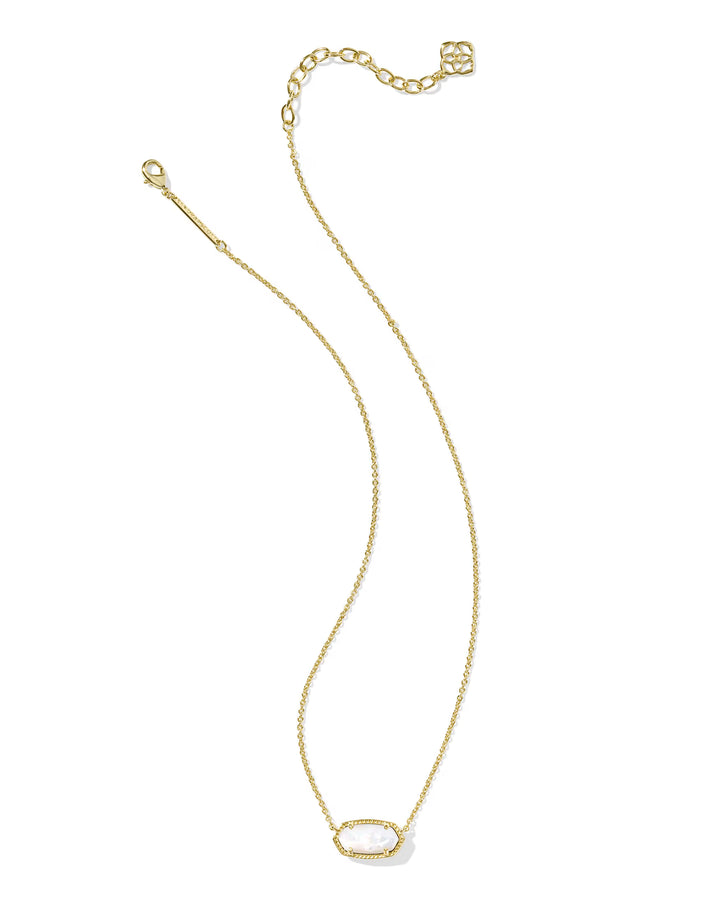 ELISA SHORT PENDANT NECKLACE, GOLD IVORY MOTHER OF PEARL