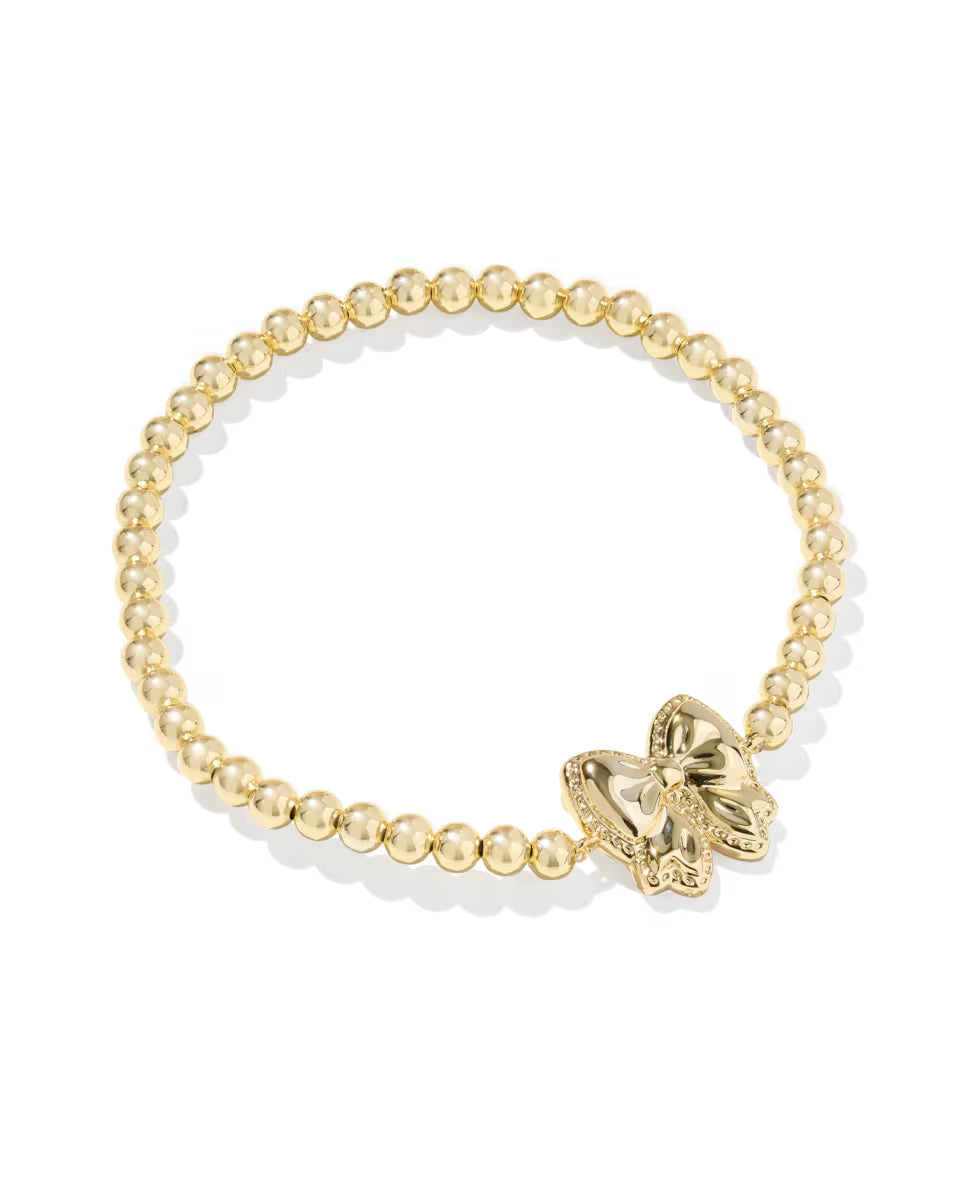 HAILEY BOW STRETCH BRACELET, GOLD ROSE VIOLET MOTHER OF PEARL